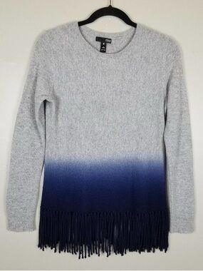 Aqua Cashmere Light Gray Crewneck Sweater